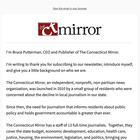 CT Mirror Welcome Email 2022
