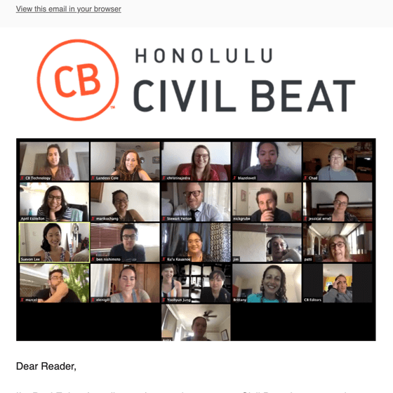 Honolulu Civil Beat Welcome Email 2022