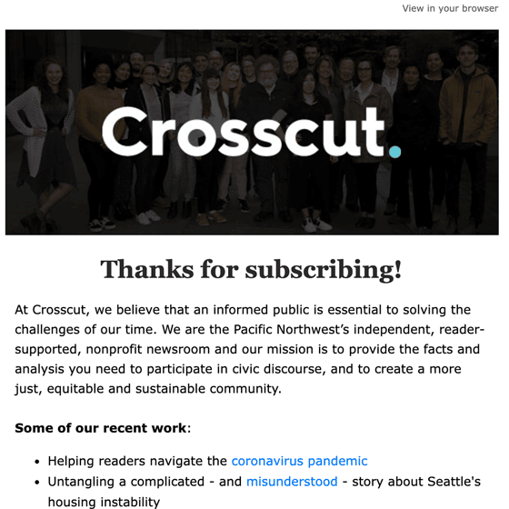 Crosscut Welcome Email 2022
