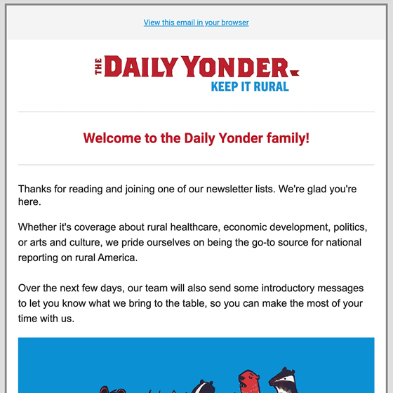 Daily Yonder Welcome Email 2022