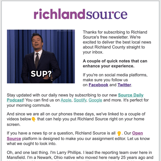 Richland Source Welcome Email 2022