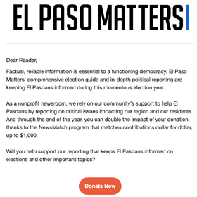 El Paso Matters Newsmatch 2022