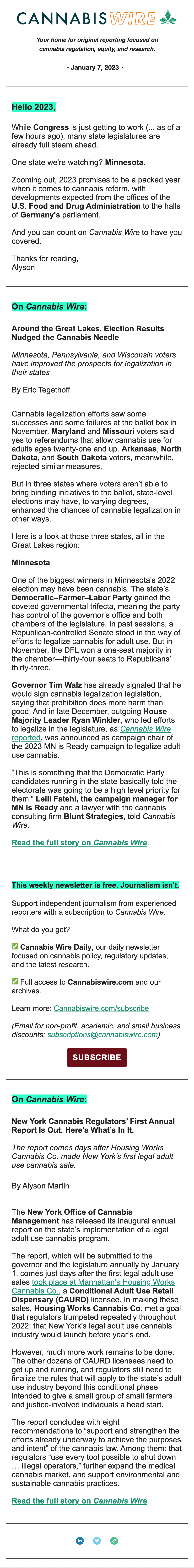 Cannabis Wire Weekly 2023