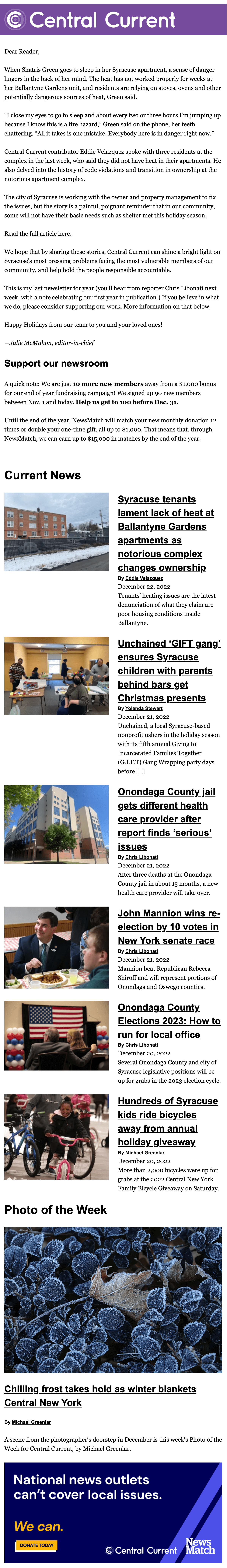 Central Current Weekly Newsletter 2022