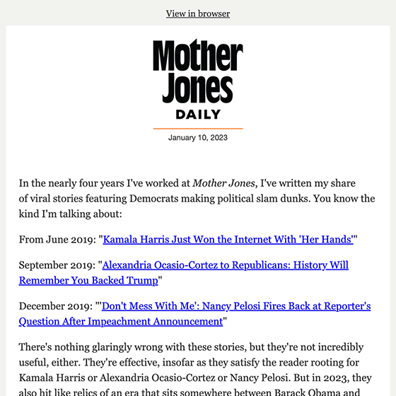 Mother Jones Daily Newsletter 2023