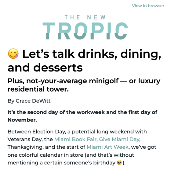 The New Tropic Daily Newsletter 2022