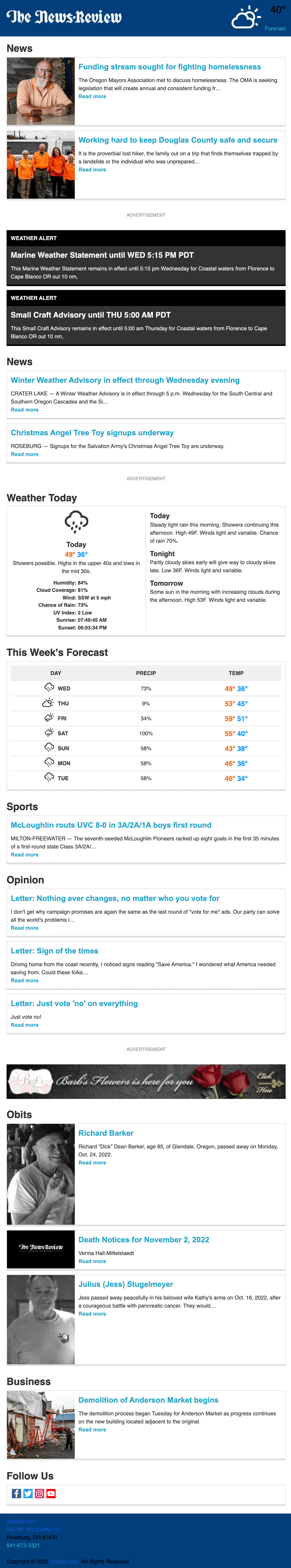 The News-Review Daily Newsletter 2022