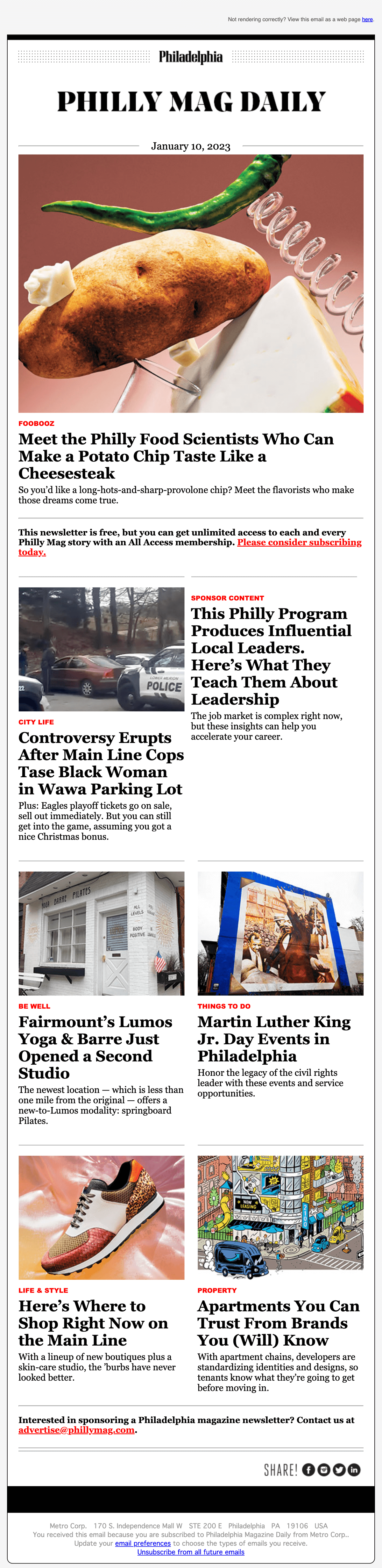 Philadelphia Magazine Daily Newsletter 2023