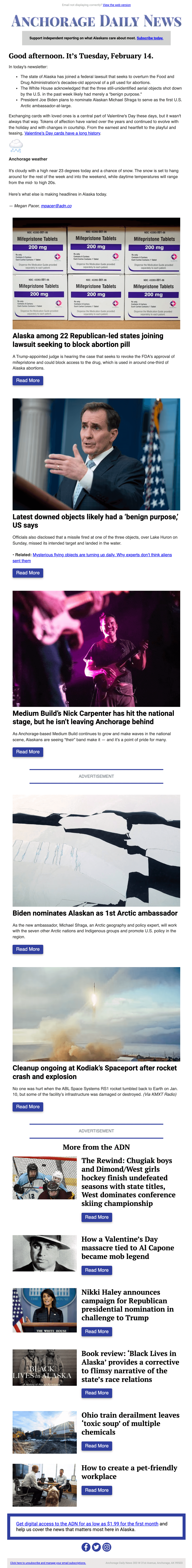 Anchorage Daily News Daily Newsletter 2023