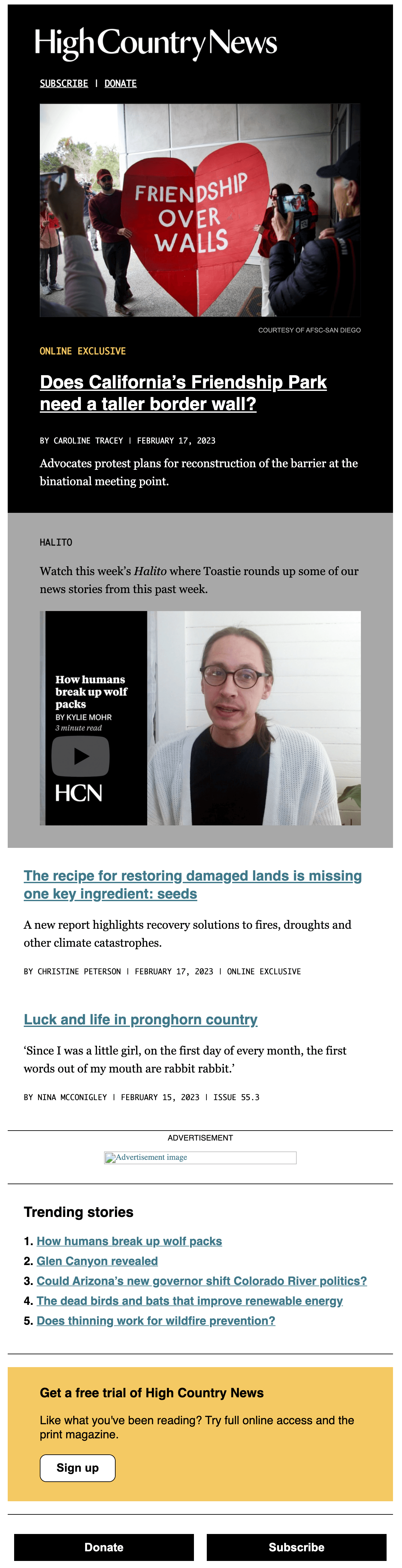 High Country News Weekly Newsletter 2023