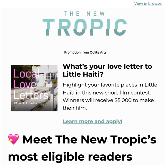 The New Tropic Daily Newsletter 2023