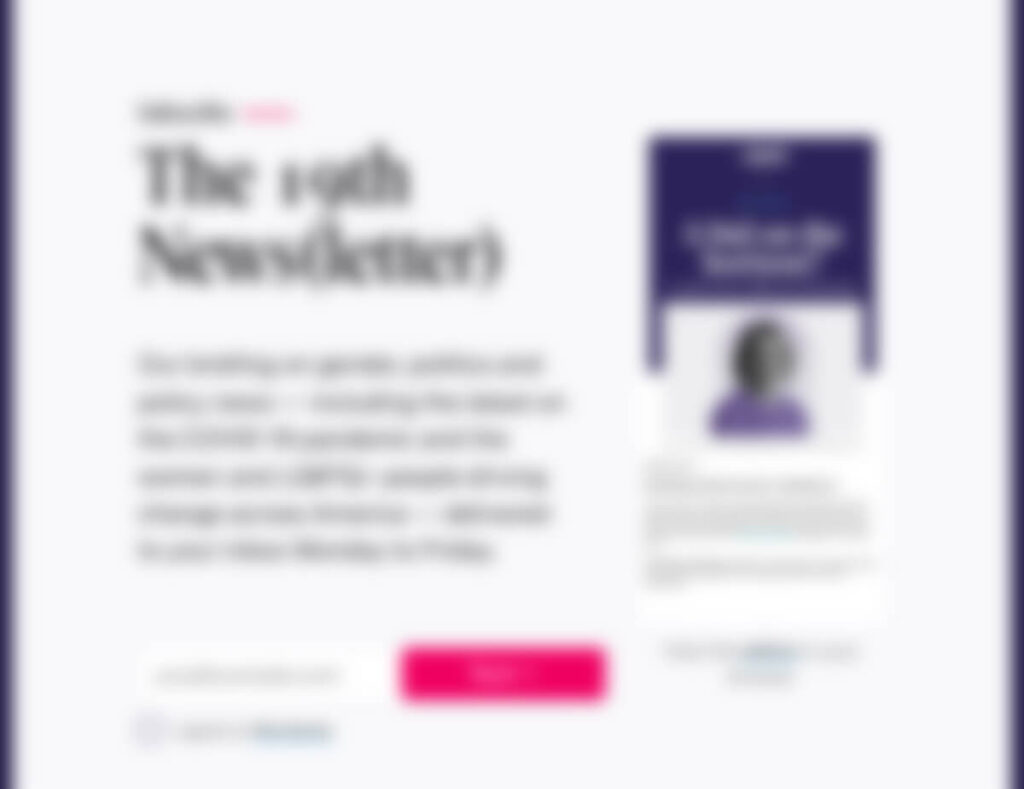 Blurred version of the 19th News landing page to show how a button stands out.