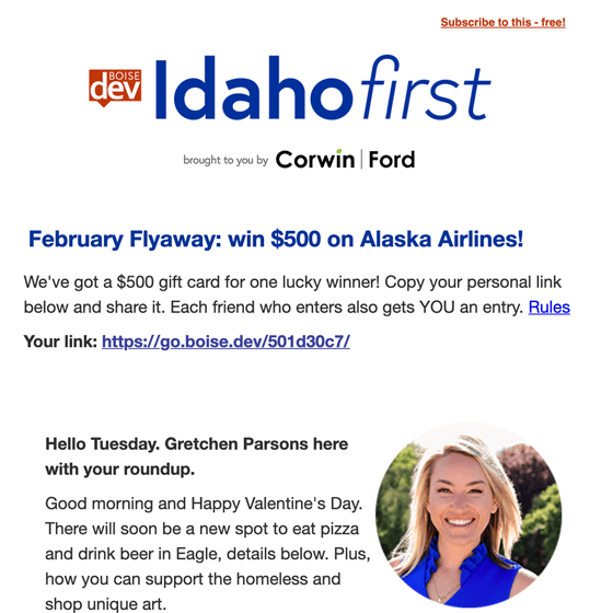 BoiseDEV Idaho First Newsletter February 2023