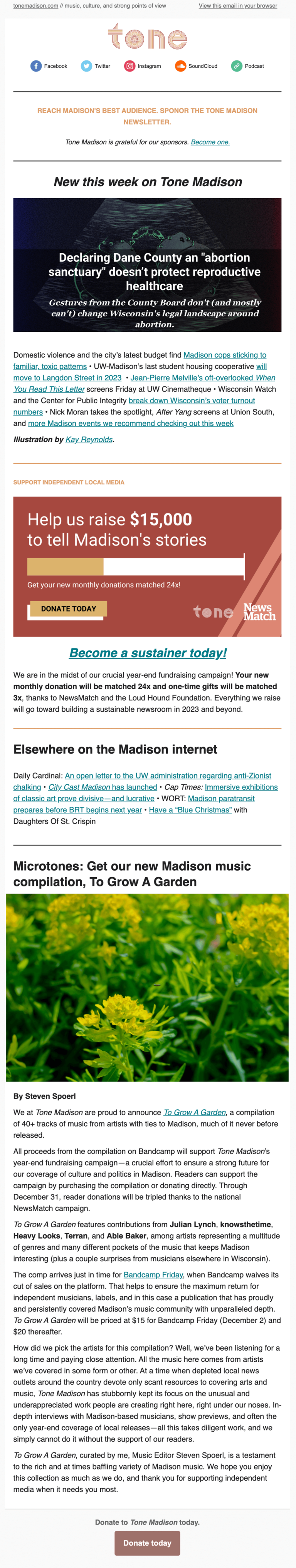 Tone Madison Newsletter Mixtape 2022 1201