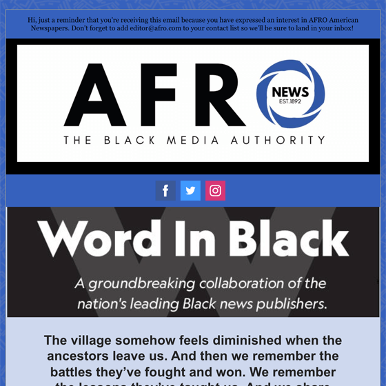 Baltimore AFRO American Newsletter May 2023
