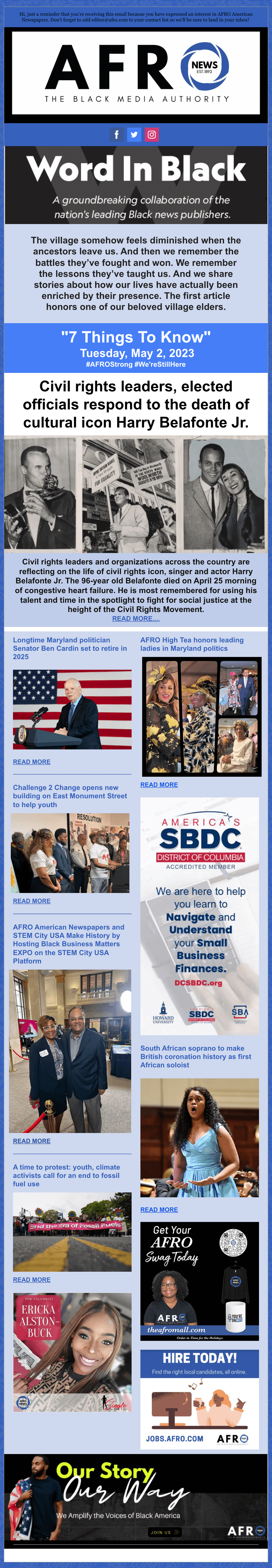 Baltimore AFRO American Newsletter May 2023