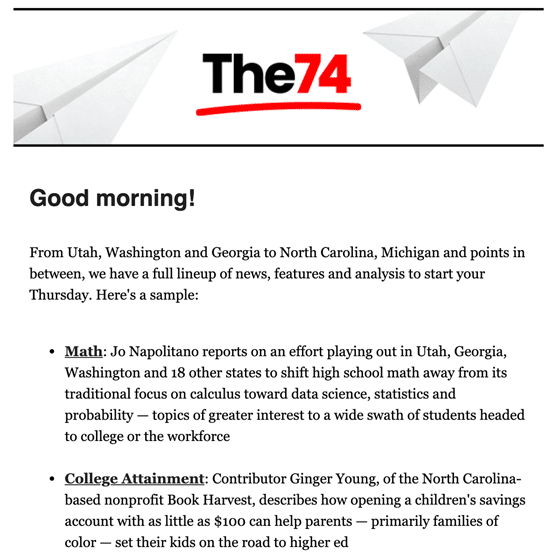 The 74 Daily Newsletter